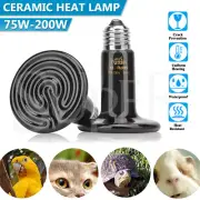 75W-200W Ceramic Infrared Light Heat Emitter Lamp Pet Reptile Brooder Bulb