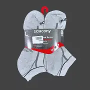 Saucony Competition Series Men’s Grey Run Dry Venting Cushioned 8 Socks Large
