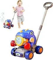 Lawn Mower Bubble Machine - Automatic Dinosaur Bubble Machine Blower,Interactive Leakproof Waterproof Portable Game for Girl Boy Aged 3+ Garden Playground Beach Fun