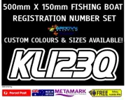 2x150mm Fishing Boat REGISTRATION Boat Rego numbers decals Boat Stickers Vinyl