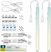 Sunperian LED Under Cabinet Light 12" Plug In Linkable 3 Color Option 2 Pack