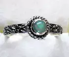 Ethiopian Opal Stackable Solitaire Ring / size 10 / 925 Sterling Silver / 2.5g