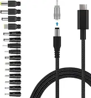 GTGUGR USB C to DC Charger Cable 100W USB Universal Laptop DC Power Adapter Cable for Asus Dell HP Acer MacBook ProSamsung Charging Connector with 15 Power Plugs
