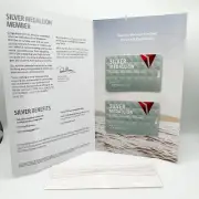 2 New Delta Airlines Silver Medallion Luggage Tags with Hanging Cords