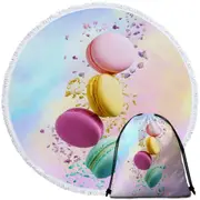 Multi Colored Macarons Beach Towel