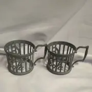 Set Of 2 Vintage Coca-Cola Glass Cup Holders