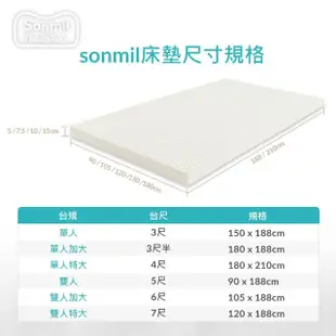 【sonmil】醫療級乳膠床墊 15cm單人床墊3尺 3M吸濕排汗機能