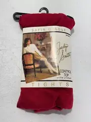 Vintage Jaclyn Smith Tights Control Top with Lycra Red small/medium Satin Opaque