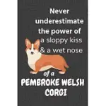 NEVER UNDERESTIMATE THE POWER OF A SLOPPY KISS & A WET NOSE OF A PEMBROKE WELSH CORGI DOG: FOR PEMBROKE WELSH CORGI DOG FANS