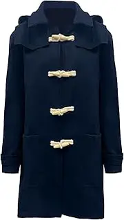 [JEShifangjiusu] Mens Classic Trench Coat Fall Winter Wool Blend Pea Hooded Duffle Coat Warm Windbreaker Long Jacket Topcoat