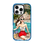 iPhone 16 Pro Impact Case Amalfi (Fair Complexion) Positano Italy Fashion Illustration Case