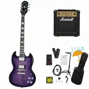 Epiphone Inspired by Gibson SG Modern Figured Purple Burst Marshall MG10 Amplifi