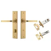 Annecy Lever Chamfered Backplate Privacy Kit w Privacy Turn Brushed Brass