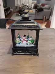 Eldnacele Musical Snow Globe Lantern with Timer, Lighted USB/Battery Operated