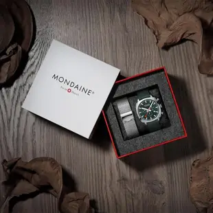 Mondaine 瑞士國鐵 Grand Cushion方圓 雙錶帶禮盒組-白 / 41410LBV-SET