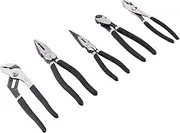 Amazon Basics 5-Piece Pliers Set With Durable Nylon Case - 8-Inch Diagonal, Combination, Long Nose, Groove Joint, and Slip-Joint
