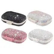 Daily Pill Box Pill Organizer Pills Case Storage Pill Container with Rhinestones