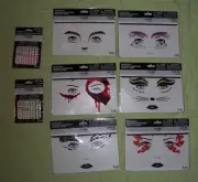IMAGIN8 Halloween Adhesive Face Decals*CHOOSE*Unicorn*Cat*swan*Devil*Rhinestones