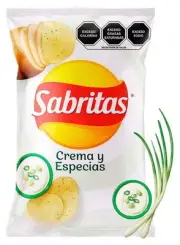 SABRITAS crema y especias 45g Box With 5 bags papas snacks Mexican Chips