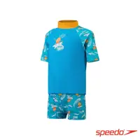 在飛比找momo購物網優惠-【SPEEDO】幼童 兩件式短袖泳裝(藍綠/衝浪鳳梨)