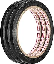uxcell 3 Rolls Wire Harness Cloth Tape 0.24" x66ft(6mmx20m) 0.2mm Thick Fabric High Adhesive Tearable Heat Resistant Tapes for Carpet Seaming Auto Cable Fixed, Black