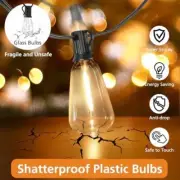 Brightever 3 Color in 1 LED Outdoor String Lights with Remote, 100FT Edison