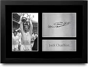 HWC Trading FR A4 Jack Charlton Leeds United Gifts Printed Signed Autograph Picture for Football Fans and Supporters - A4 Framed
