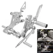 Silver Adjustable Rearset Footrests Foot Peg Pedal For DUCATI Monster 1100 S EVO