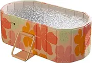 120CM Portable Insulated Ice Bath Tub for Athletes, Cold Plunge Tub, No Inflation Install Needed, Shower-Compatible for Indoor & Outdoor Use, Flower Powder