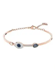 [Swarovski] Symbolica Bangle Evil Eye Mixed Metal Finish in Blue