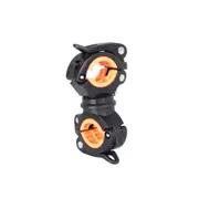 2 Pcs 360 Lamp Holder Bicycle Flashlight Clip Fixing Bracket(Black Orange)