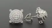 925 Sterling Silver MOISSANITE GRA Certified Stud Earrings pass a diamond teste