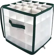 Storage Zip Bag | Zip Bag Box Container for Bauble | Portable Ornament Storage Container with Zipper for Wrapping Paper, Trinkets