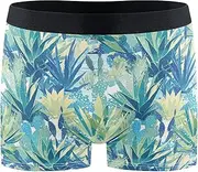 [FRODOTGV] Light Sea Green Plants Mens Boxer Brief Shorts Breathable Underwear for Men Compression Interiores Para Hombres