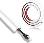 Geepen Floor Cord Cover, 4 ft Heavy-Duty Flexible Cable Management Protector for Home & Office, 1 M Long*2CM Wide White