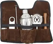 NUZAMAS Cocktail Shaker Set 304 Stainless Steel Bar Tool Set Bartender Making Kit 550ml Drink Mixing Set with Portable Carry Bag Travel Kit for Camping Outdoor