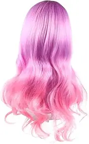 NULYLU Gradated Hair Wig for Women Cosplay Wig Curly Waves Synthetic Hair Piece Comfortable for Lovers