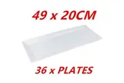 36 x White Melamine Serving Platters 49x20CM Dinner Sandwiches Catering Party