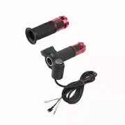 (Red)Alomejor E-Bike Throttle Grip Throttle Grips With LED Display Handle HR