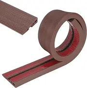 Threshold Ramp for Doorways, 90 x 7.5cm Self Adhesive Rubber Kerb Ramp with 4 Holes, Non Slip 1.5/2cm Height Door Step Strip for Wheelchair (Brown, 1.5cm)