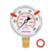 Glycerin Filled Hydraulic Pressure Gauge, 0-5000Psi, 2-1/2" Dial Size, Steel Cas
