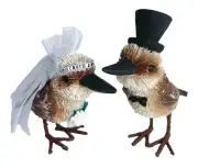 AUSTRALIAN WEDDING CAKE TOPPER - KOOKABURRA BIRDS - BRIDE & GROOM, SOUVENIR