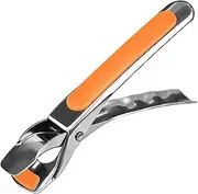 RODISHOMM Ergonomic Hot Plate Gripper, Anti-Scald Clamp Clip, Stainless Steel Pizza & Bowl Gripper, Heat-Resistant Air Fryer Pan Gripper for Camping & BBQ (Orange)