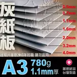 【麗恩｜有現貨 可超取】1.1MM  780G A3 厚紙板 馬糞紙 灰紙板 模型紙板 紙藝板材 襯板 硬紙板