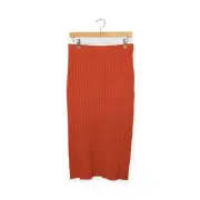 NWT Proenza Schouler White Label Womens Skirt Orange Ribbed Knit Midi Size M
