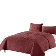 Burgundy3 Piece Chic Embossed Comforter Set