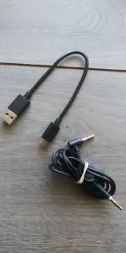 SONY 4ft AUX Audio Cable and USB-C Cord with OEM Real Gold Plated Tips