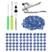 Plastic Snaps Fasteners with Snap Pliers, 150 Set T5 No-Sew Button Kit Dark Blue