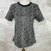 Chico's Snake Print Jacquard Short Sleeve Top S NWT