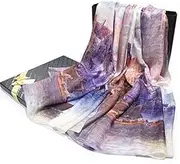 100% Silk Scarf Women's Fashion Large Sunscreen Shawls Wraps Lightweight Satin for Headscarf&Neck,E,110 * 190CM